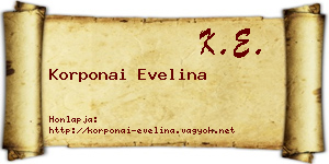 Korponai Evelina névjegykártya